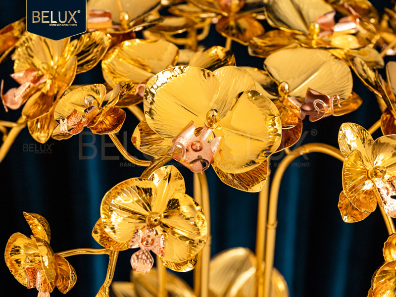 Chậu Lan Vàng Tụ Phúc mạ vàng 24k&nbsp;cao 50cm